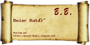 Beier Bató névjegykártya